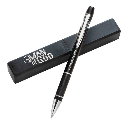 Metal Pen in Tube: 1 Timothy 6:11 Man Of God