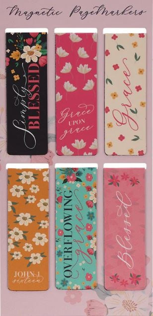 Overflowing Grace Magnetic Bookmarks Set Of Six
