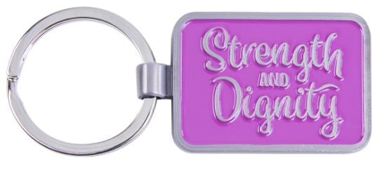 Strength And Dignity Metal Key Ring - Proverbs 31:25