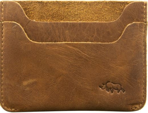 Card Holder Genuine Leather: Light Brown