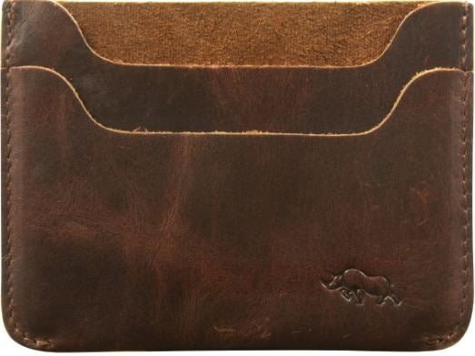 Card Holder Genuine Leather: Dark Brown