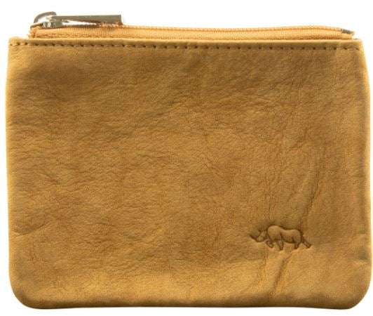 Coin Purse Small Genuine Leather: Tan