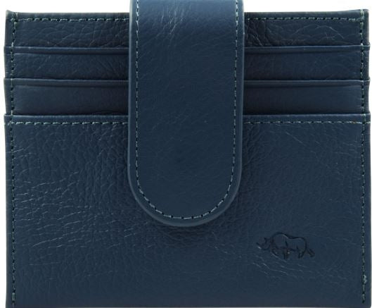 Wallet Genuine Leather: Blue With Clip Closure