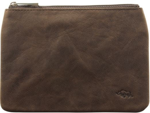 Coin Purse Medium Genuine Leather: Dark Brown