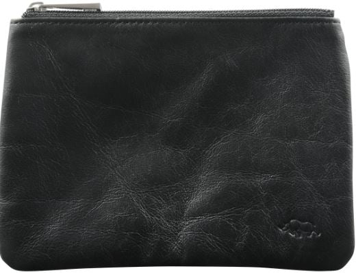 Coin Purse Medium Genuine Leather: Black