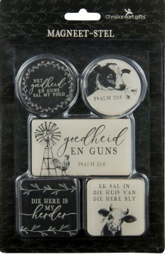Goedheid En Guns Afrikaans Five Piece Magnetic Set - Psalms 23:6