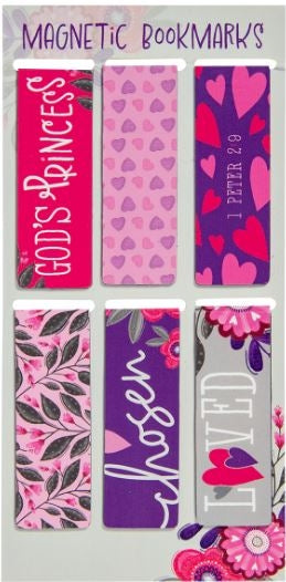 God's Princess Six Piece Magnetic Bookmark Set