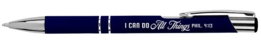 Metal Pen In Tube: I Can Do All Things Pen In Tube Blue Philippians 4:13