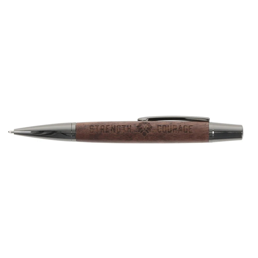 Wooden Finish Pen in Gift Box: Strength, Courage