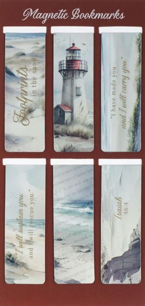 Footprints Six-Piece Magnetic Bookmark Set