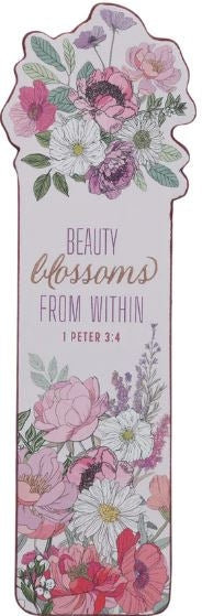 Bookmark Faux leather: Beauty Blooms from Within