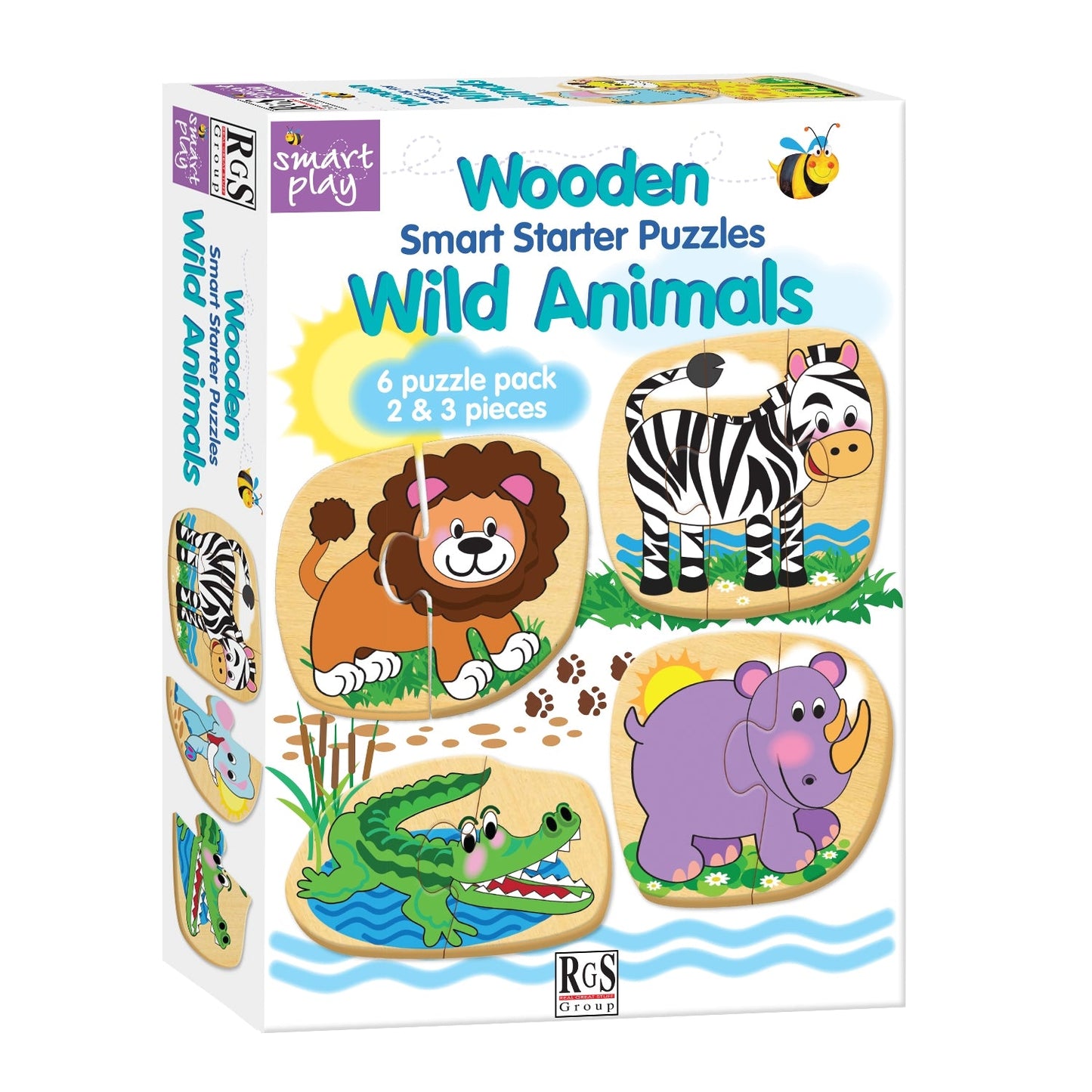 6 x 2 3 Piece Wild Animals Smart Starter Puzzles
