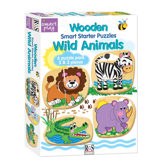 6 x 2 3 Piece Wild Animals Smart Starter Puzzles