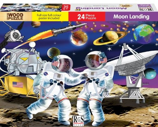 24 Piece Wooden Moon Landing