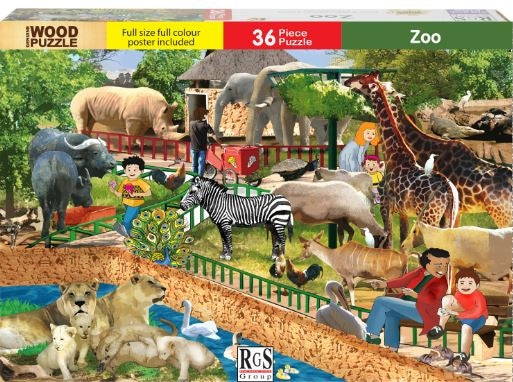 36 Piece Wooden Zoo