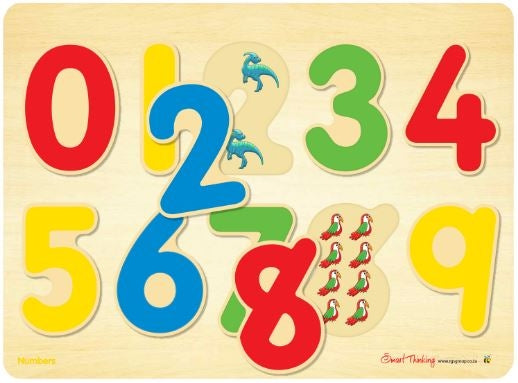10 Piece Tray Wood Numbers