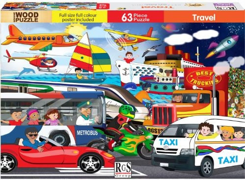 63 Piece Wooden Travel