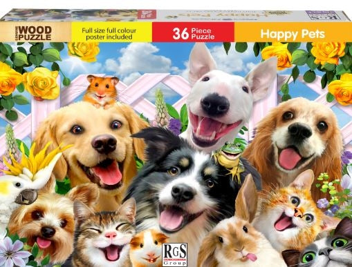 36 Piece Wooden Happy Pets