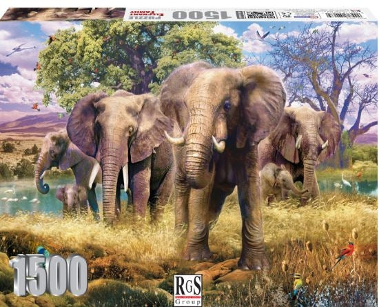 1500 Piece Elephant Family
