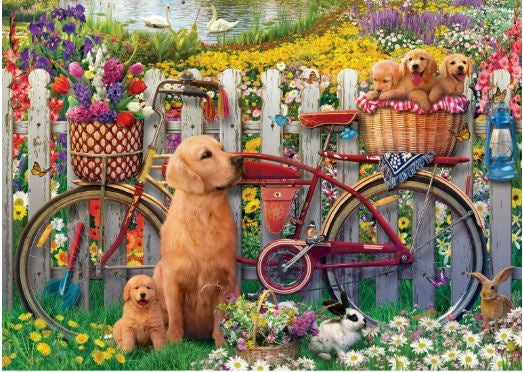 1500 Piece Garden dogs with Bike