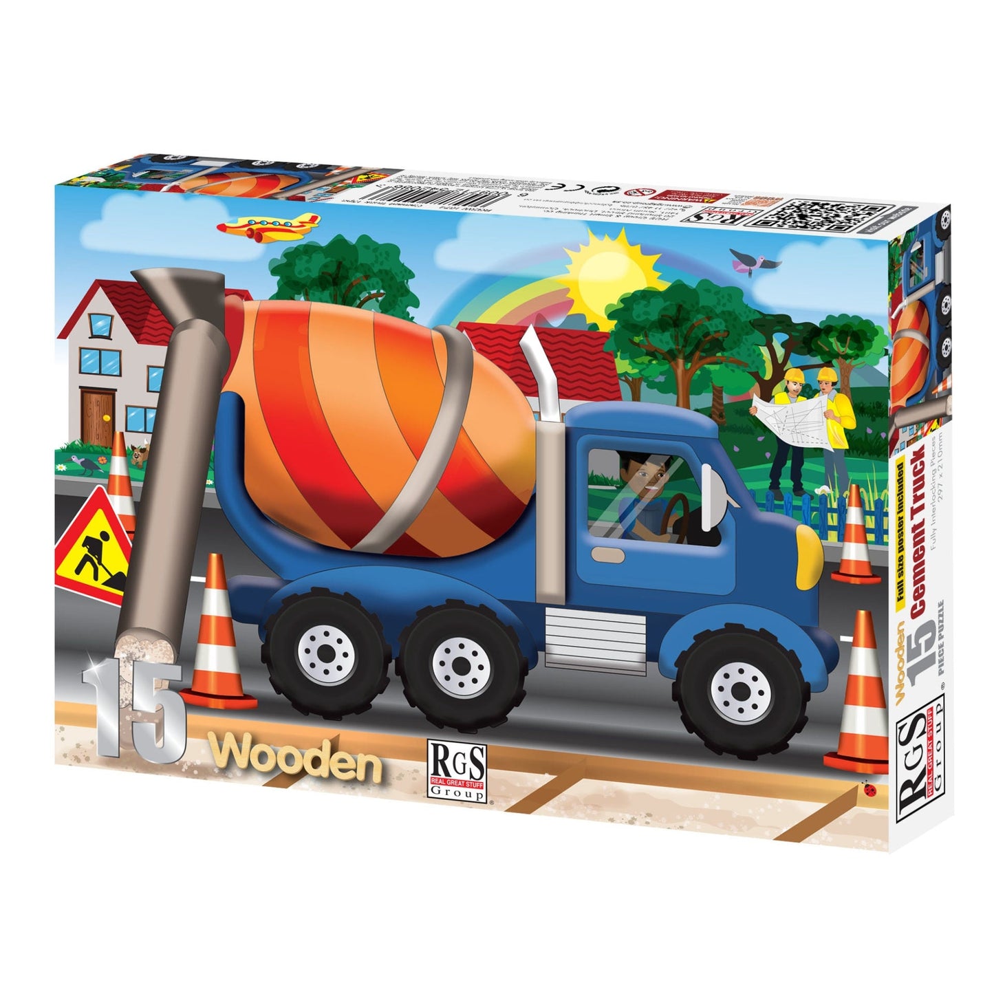 15 Piece Wooden Cement Truck