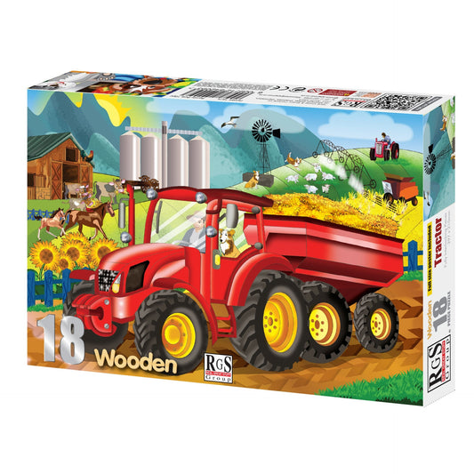 18 Piece Wooden Tractor
