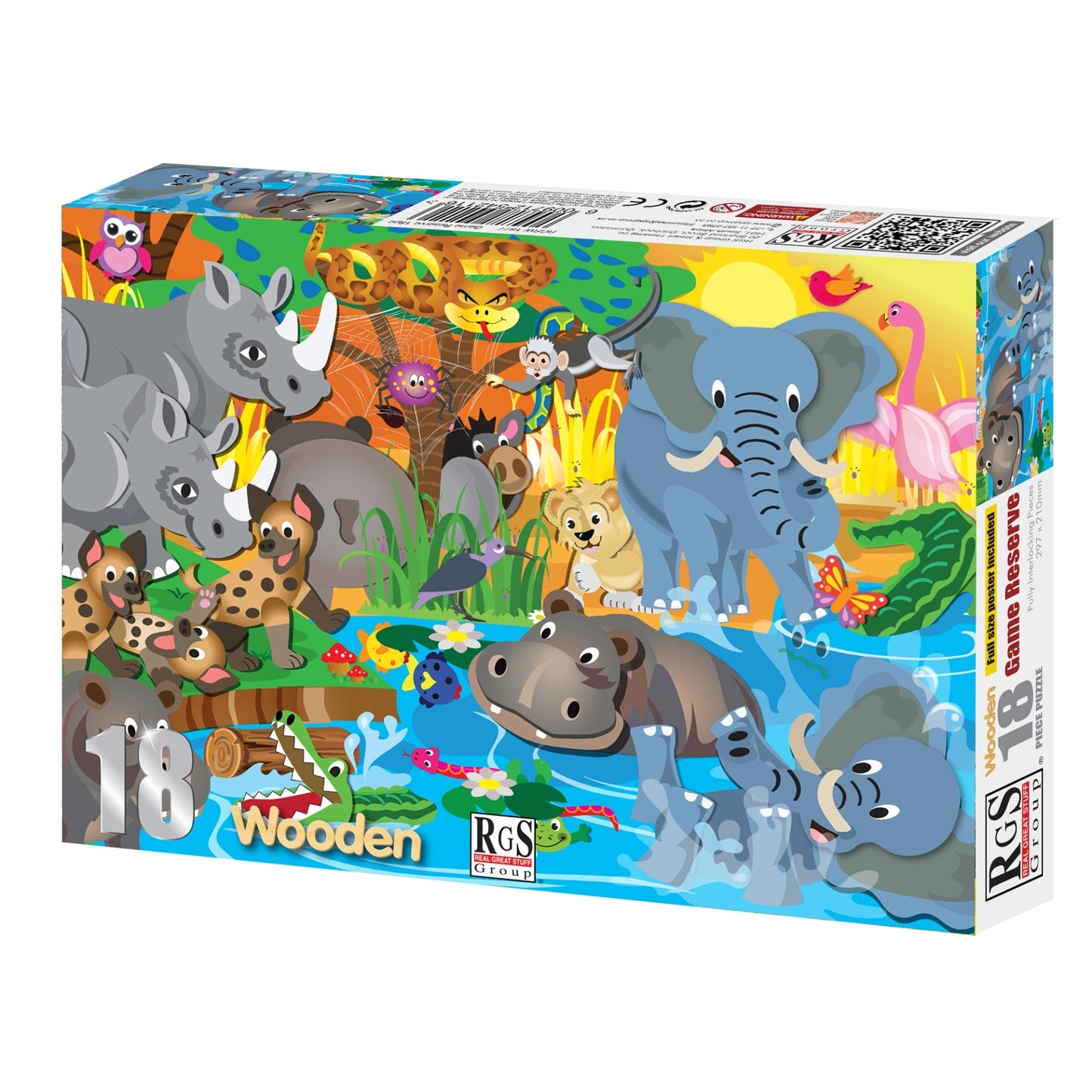 18 Piece Wooden Game Reserve