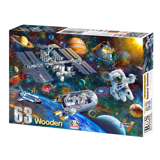 63 Piece Wooden Space Station