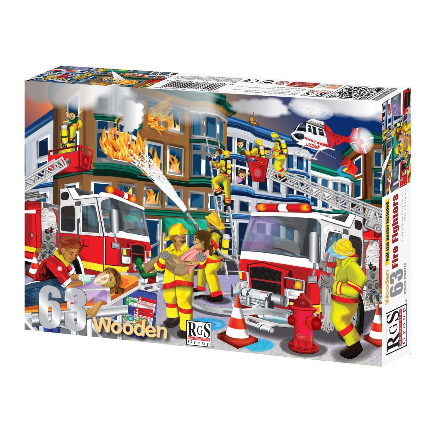 63 Piece Wooden Fire Fighters