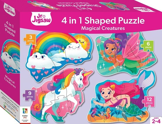 3 , 6 , 9 and 12 Piece Shaped 4-in-1: Magical Creatures