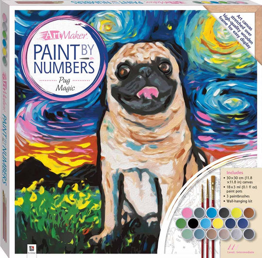 Paint by Numbers Canvas: Pug Magic