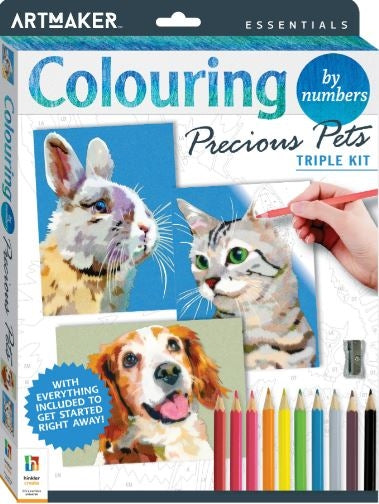Colouring by Numbers Precious Pets Triple Kits