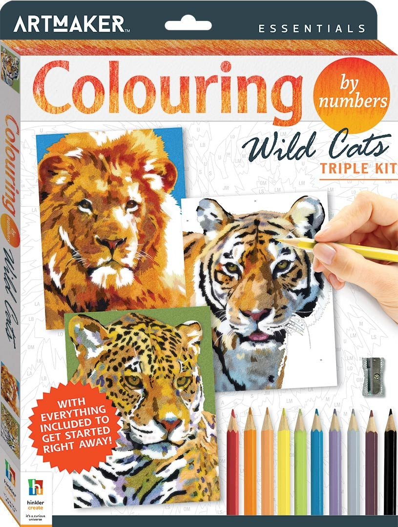 Colouring by Numbers Wild Cats Triple Kit