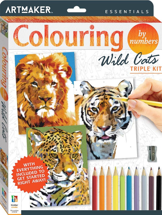 Colouring by Numbers Wild Cats Triple Kit