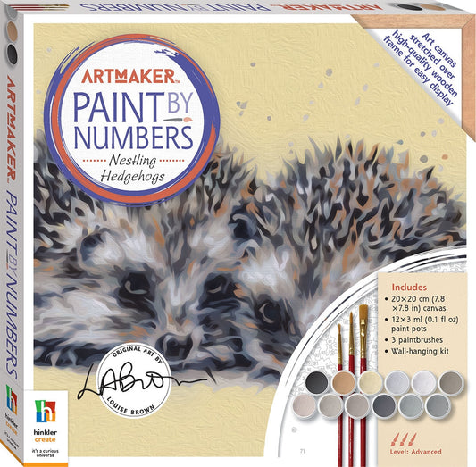 Art Maker Paint by Numbers Canvas: Nestling Hedgehogs
