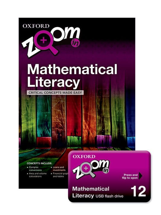 Zoom in Mathematical Literacy Grade 12 USB & Practice Book