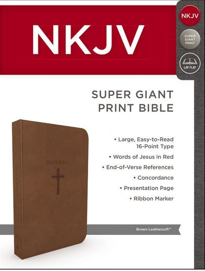 Bible NKJV Super Giant Print Brown Imitation Leather