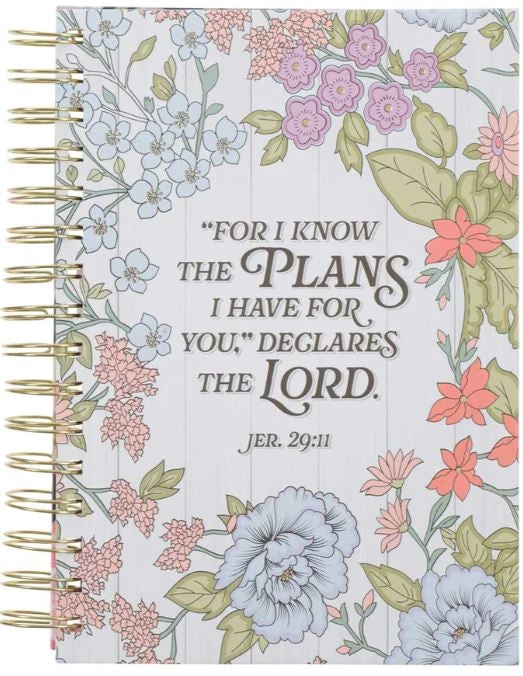 I Know the Plans Floral Large Wirebound Journal