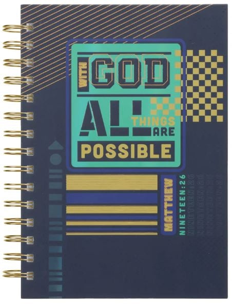 With God All Things Are Possible Hardcover Wirebound Journal