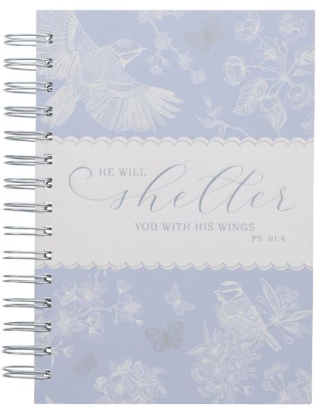 He will Shelter You with His Wings Hardcover Wirebound Journal