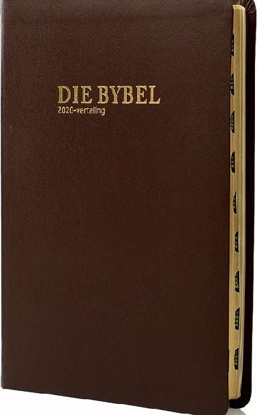 Die Bybel Grootdruk Bruin leeromslag Goud-op-snee Duimindeks
