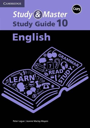 Study and Master English Grade 10 Study Guide