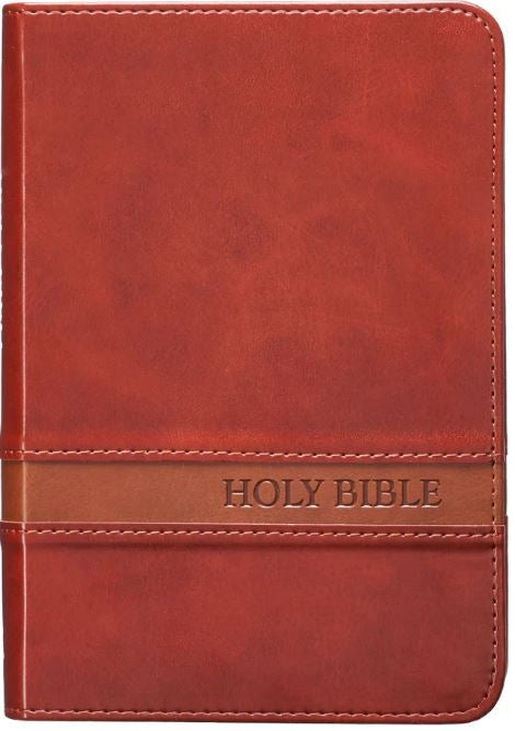 Bible KJV Brown Faux Leather Compact Bible Large Print Red Letter