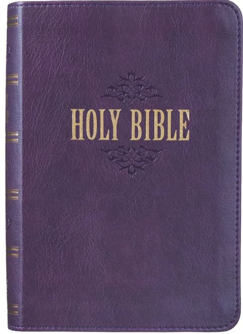 Bible KJV Purple Faux Leather Compact Bible Large Print Red Letter