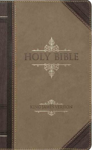 The Bible KJV Giant Print Standard Tan/Brown Red Letters (Imitation Leather)