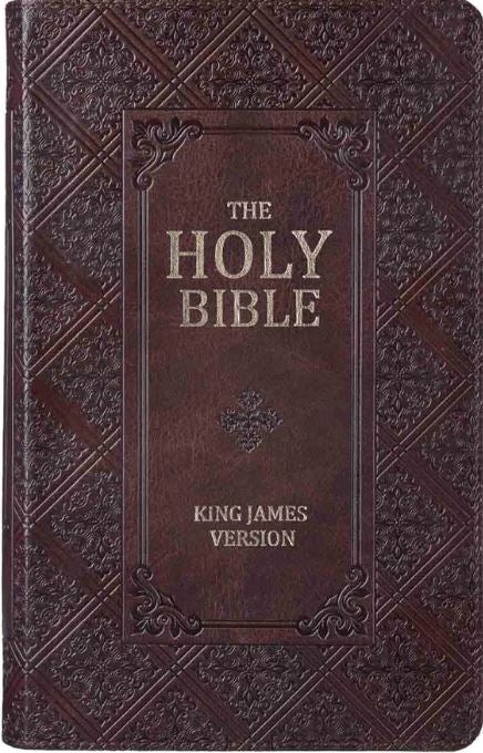 Bible KJV Brown Faux Leather Giant Print Standard Bible Red Letters With Thumb Indexed