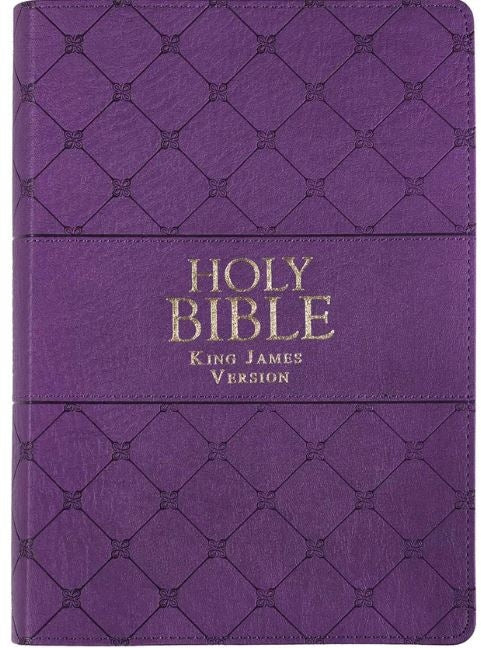 Bible KJV Purple Faux Leather Super Giant Print Bible Red Letter