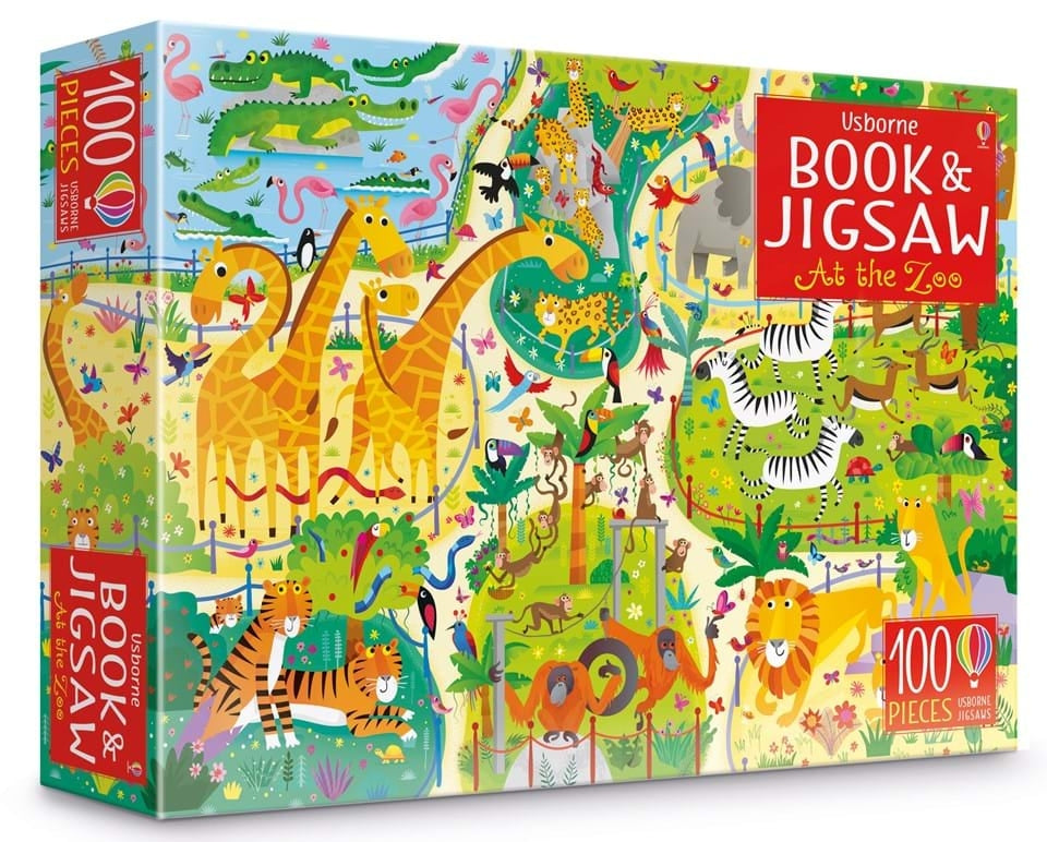 100 Piece At the zoo with book
