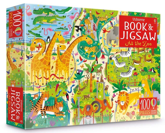 100 Piece At the zoo with book
