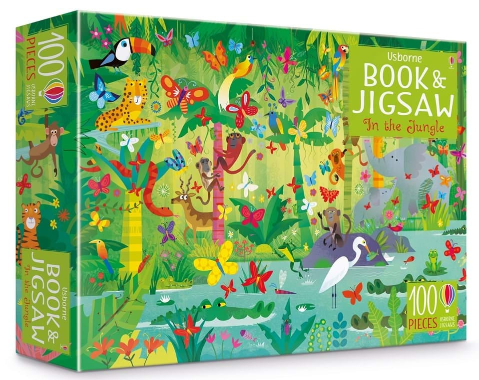 100 Piece In the jungle with book
